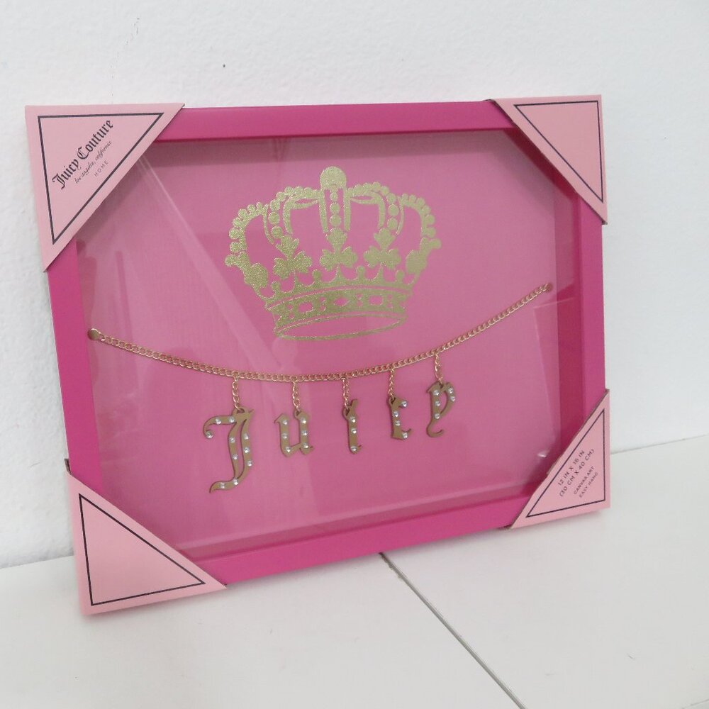 Juicy Couture Crown n Gold Chain Wall Art 12 x 16" inches
